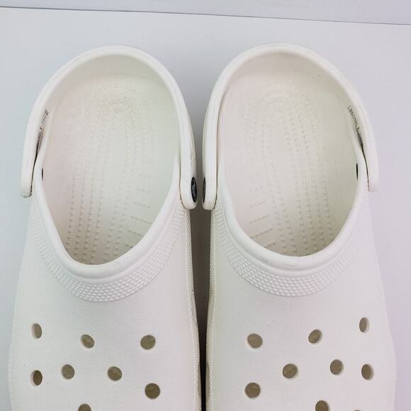 Crocs Classic Mens Size 11 White Slip On Casual Comfort Clog Shoes 10001 - Picture 8 of 11